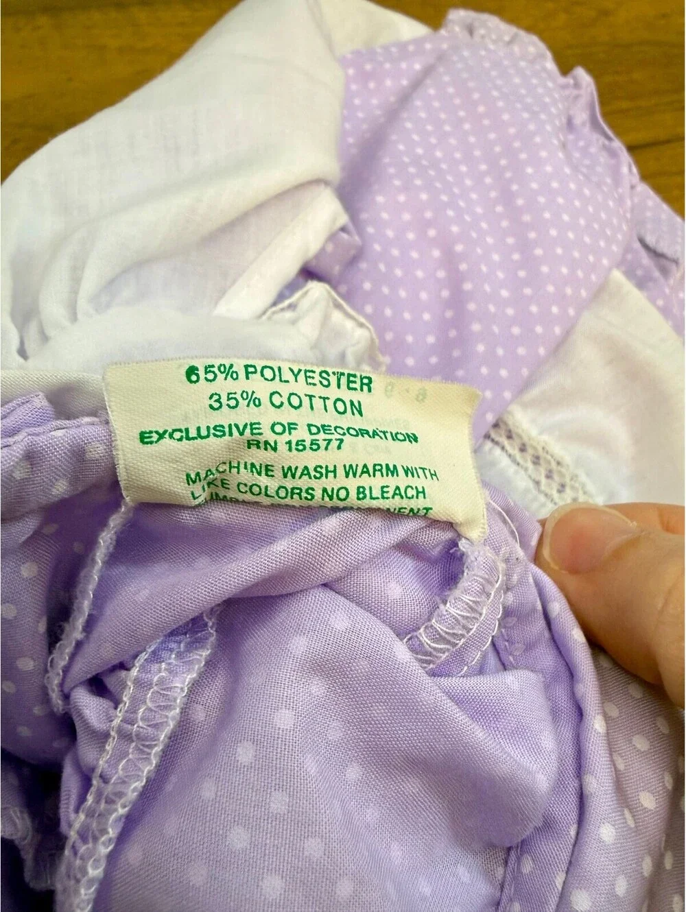 Vintage Tiny Tots Baby Girl Dress Set 6-9M Purple Polka Dot Embroidered Pinafore